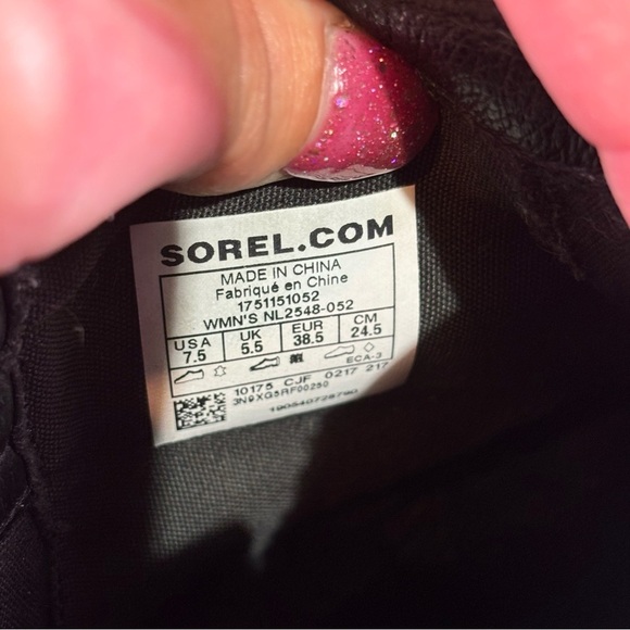 Sorel Boots Women’s 7.5 Danica Ankle Round Toe Block Heel Zip Up Leather Black - Picture 8 of 8